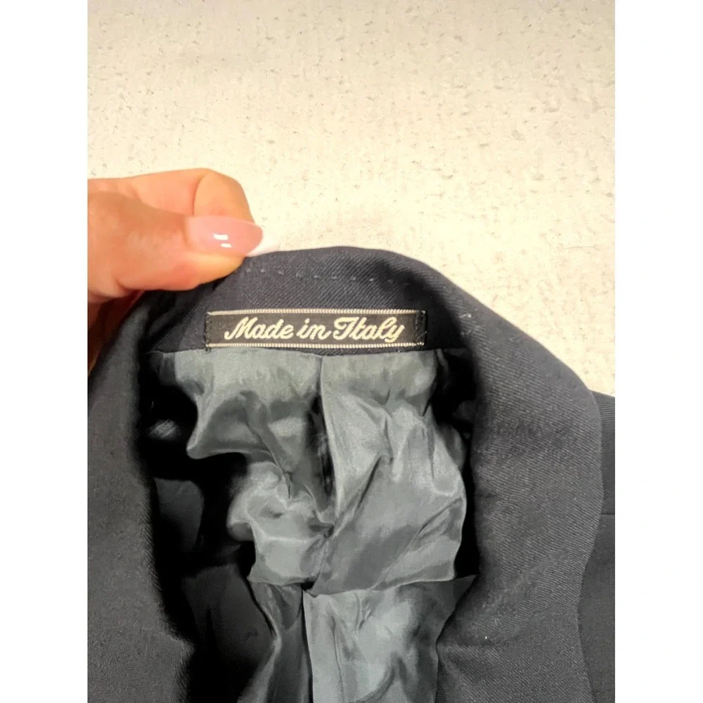 VTG Giorgio Armani Blazer Jacket Mens Black Notch Lapel Single Breasted Formal